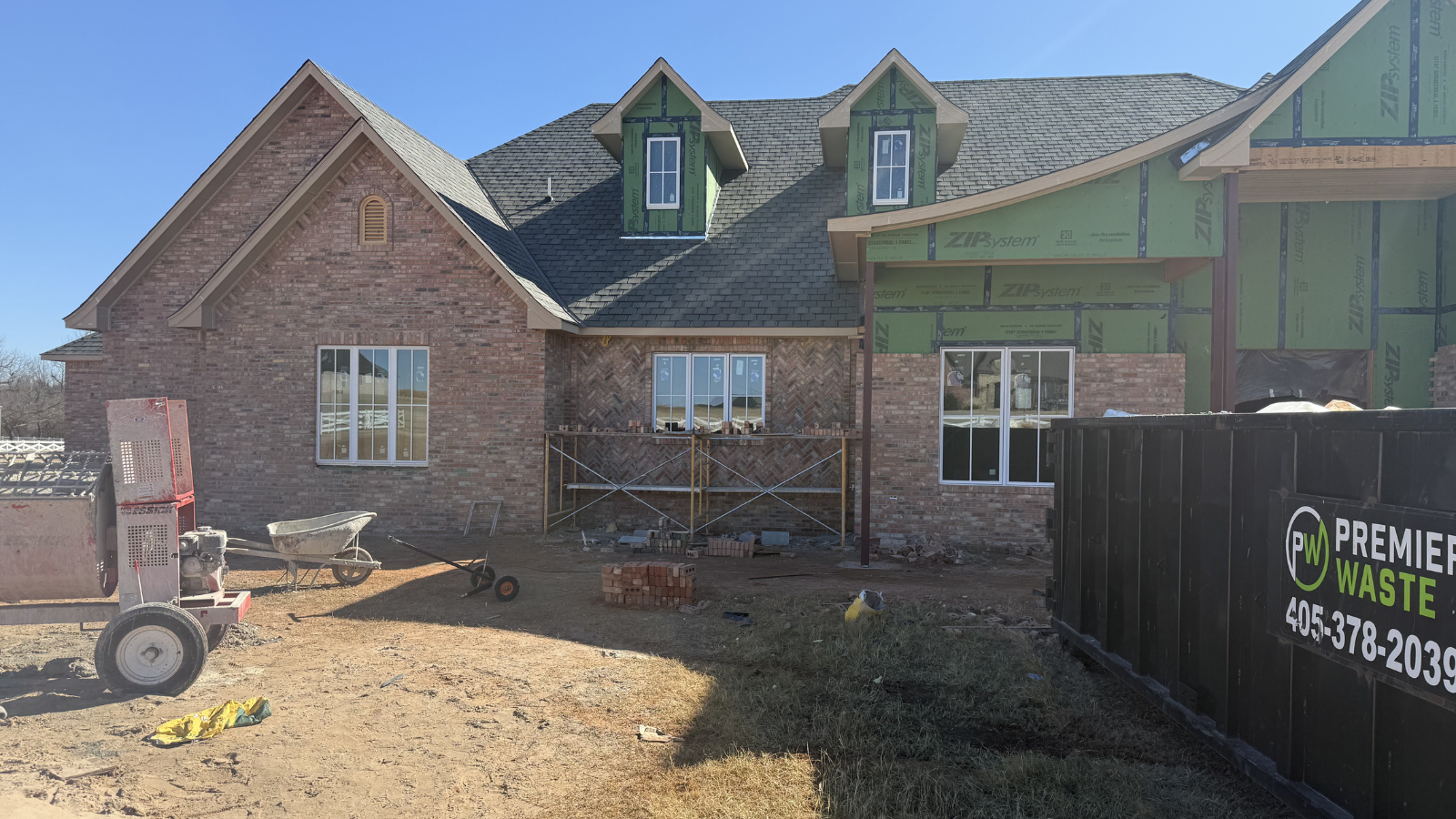 Grace on 5 residential project in Edmond Oklahoma featuring reclaimed-look brick supplied by Caprock Brick